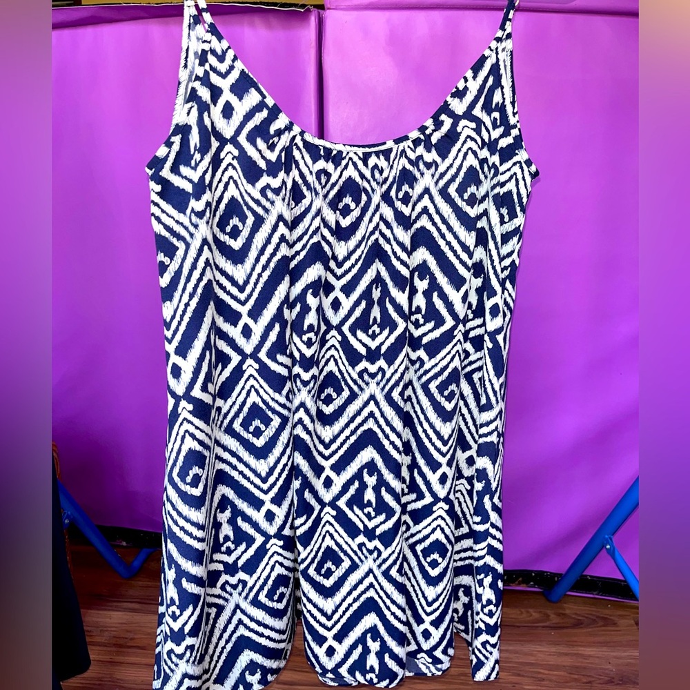 Show Me Your Mumu Blue and White Ikat size Medium slip like dress